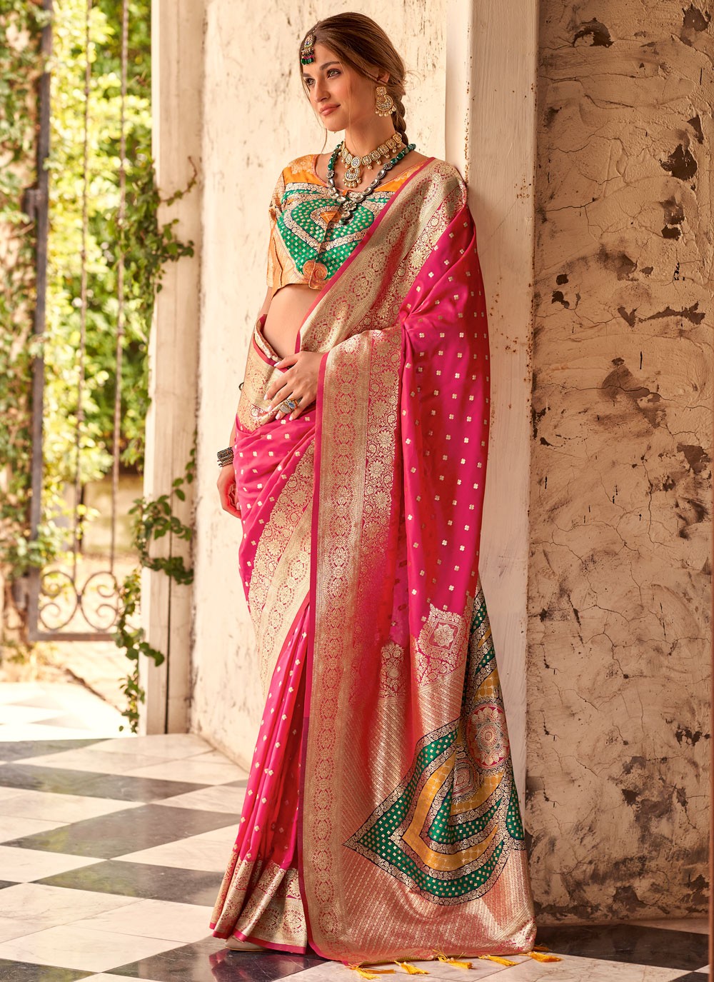 Classic Border Work Silk Saree - S9437