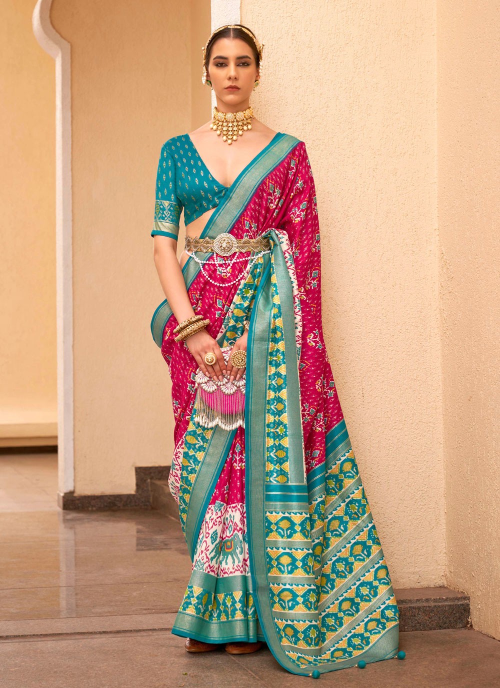 Trendy Patola Print Silk Saree - S4210