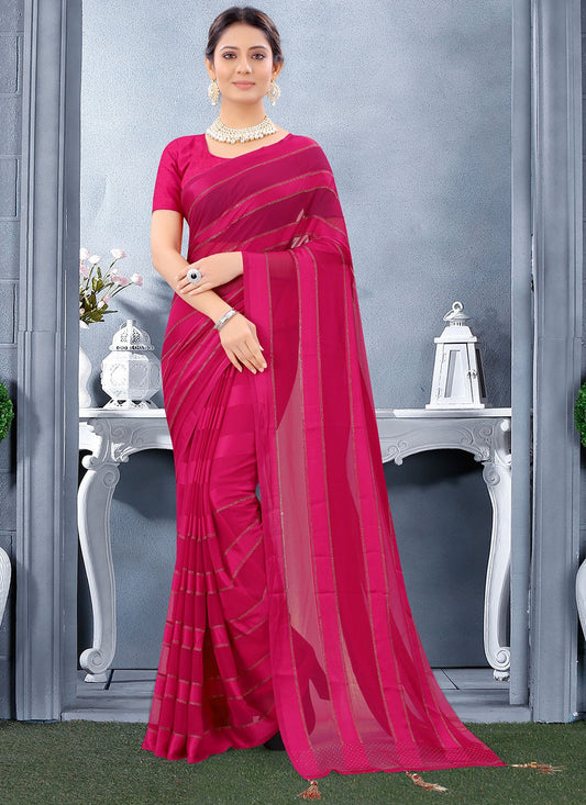 Trendy Stones Georgette Satin Saree - S0790