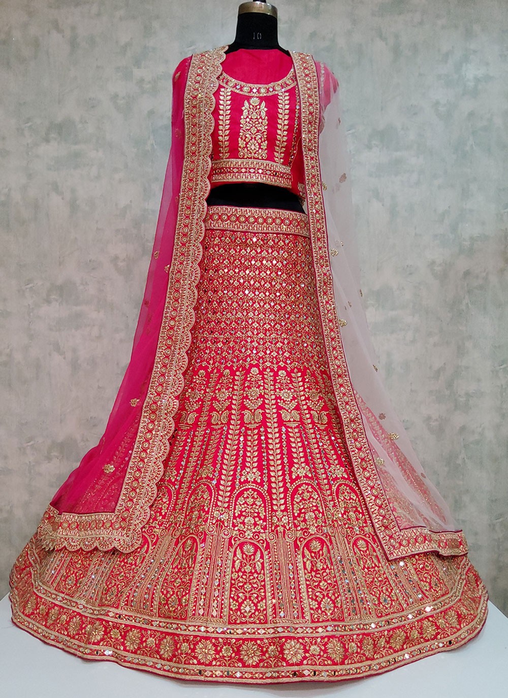 Embroidered Velvet A - Line Lehenga - L1974