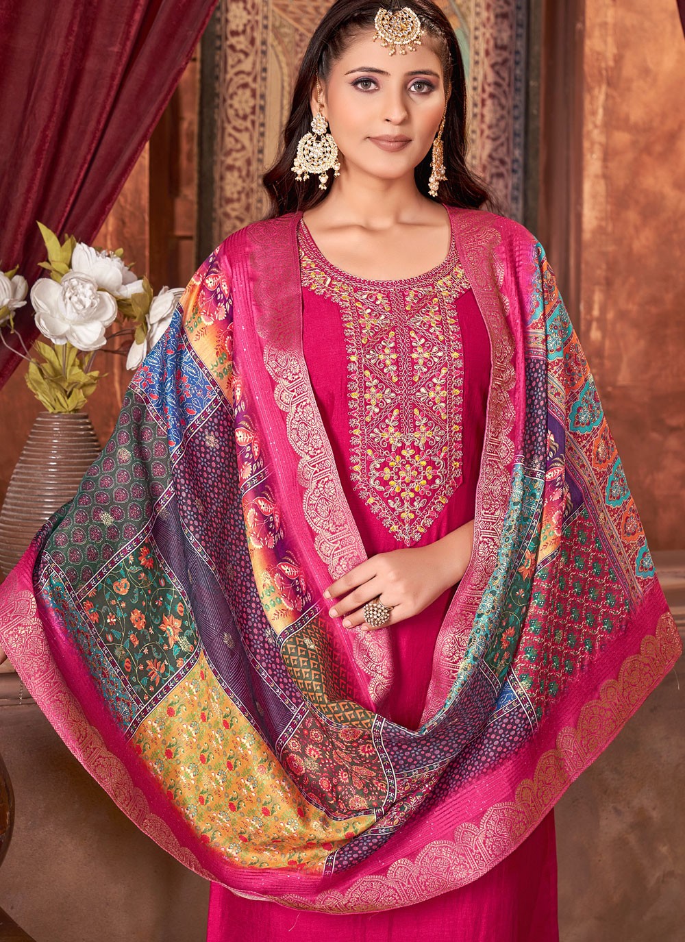 Vichitra Silk Salwar Suit - T3865