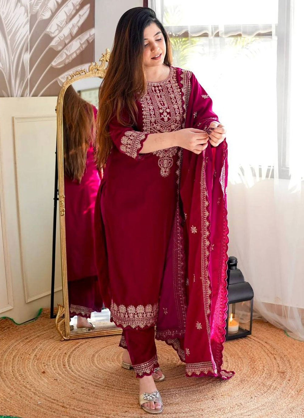 Velvet, Viscose Salwar Suit - T4089