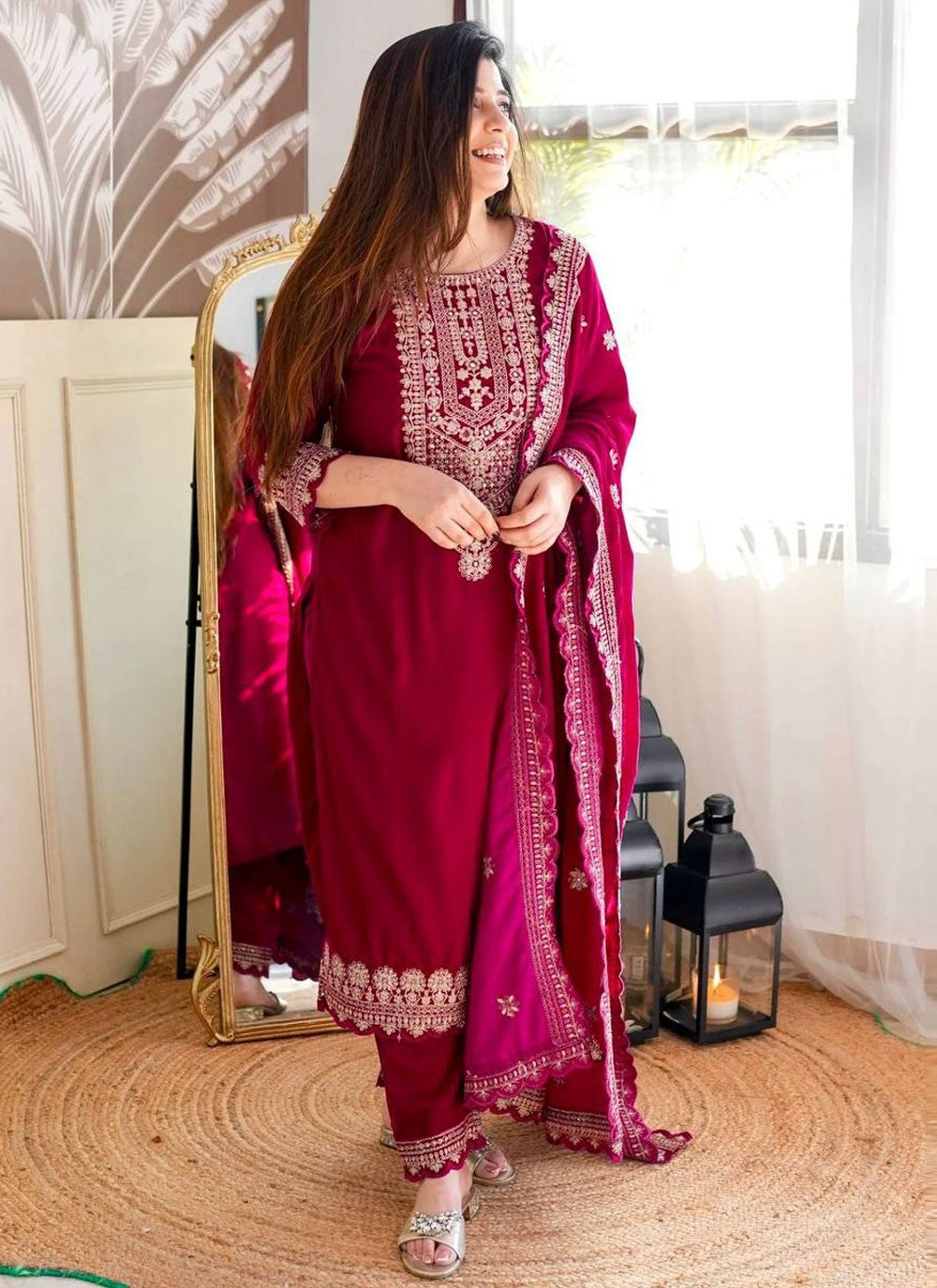 Velvet, Viscose Salwar Suit - T4089