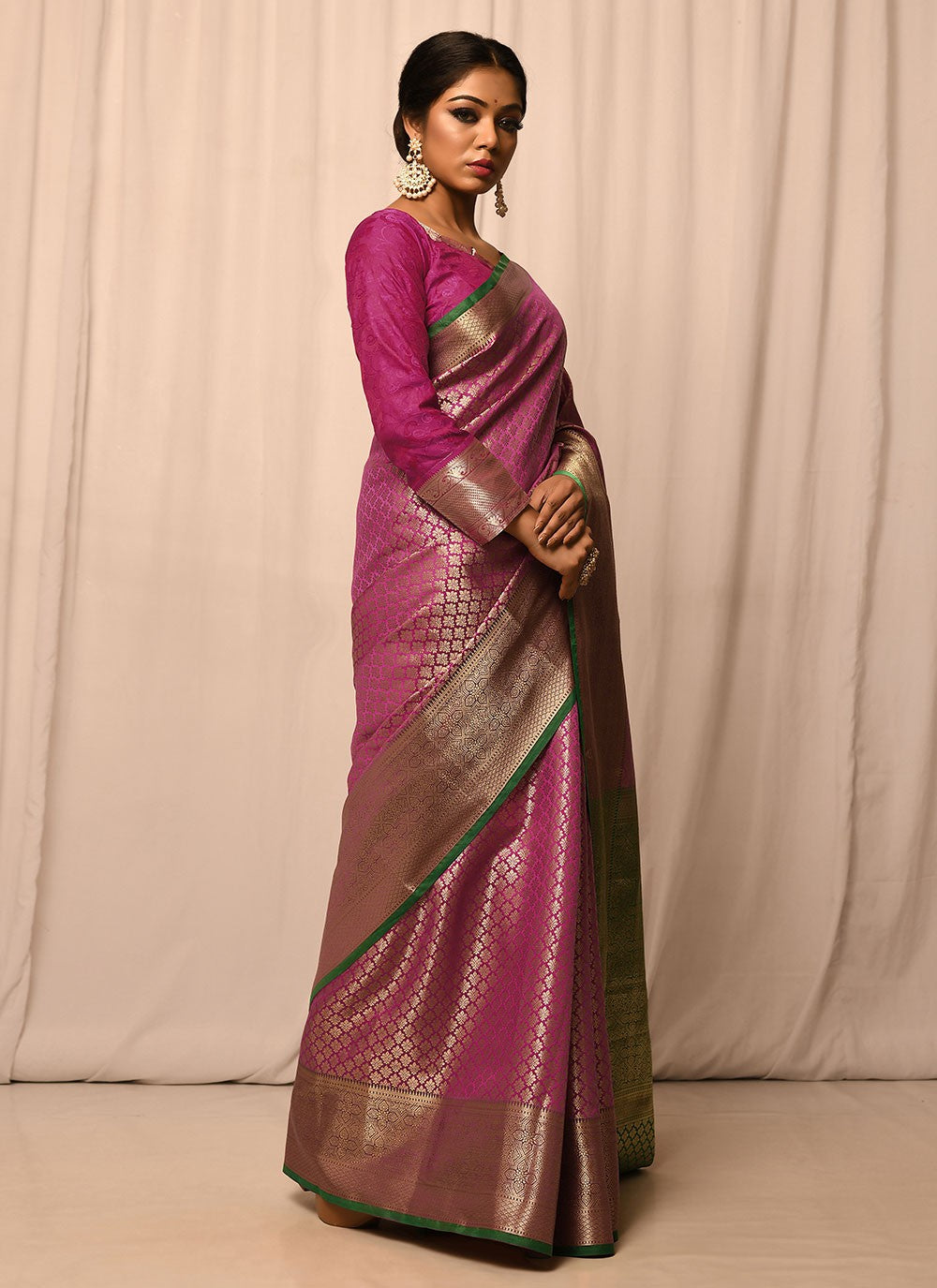 Traditional Embroidered Silk Saree - S1557