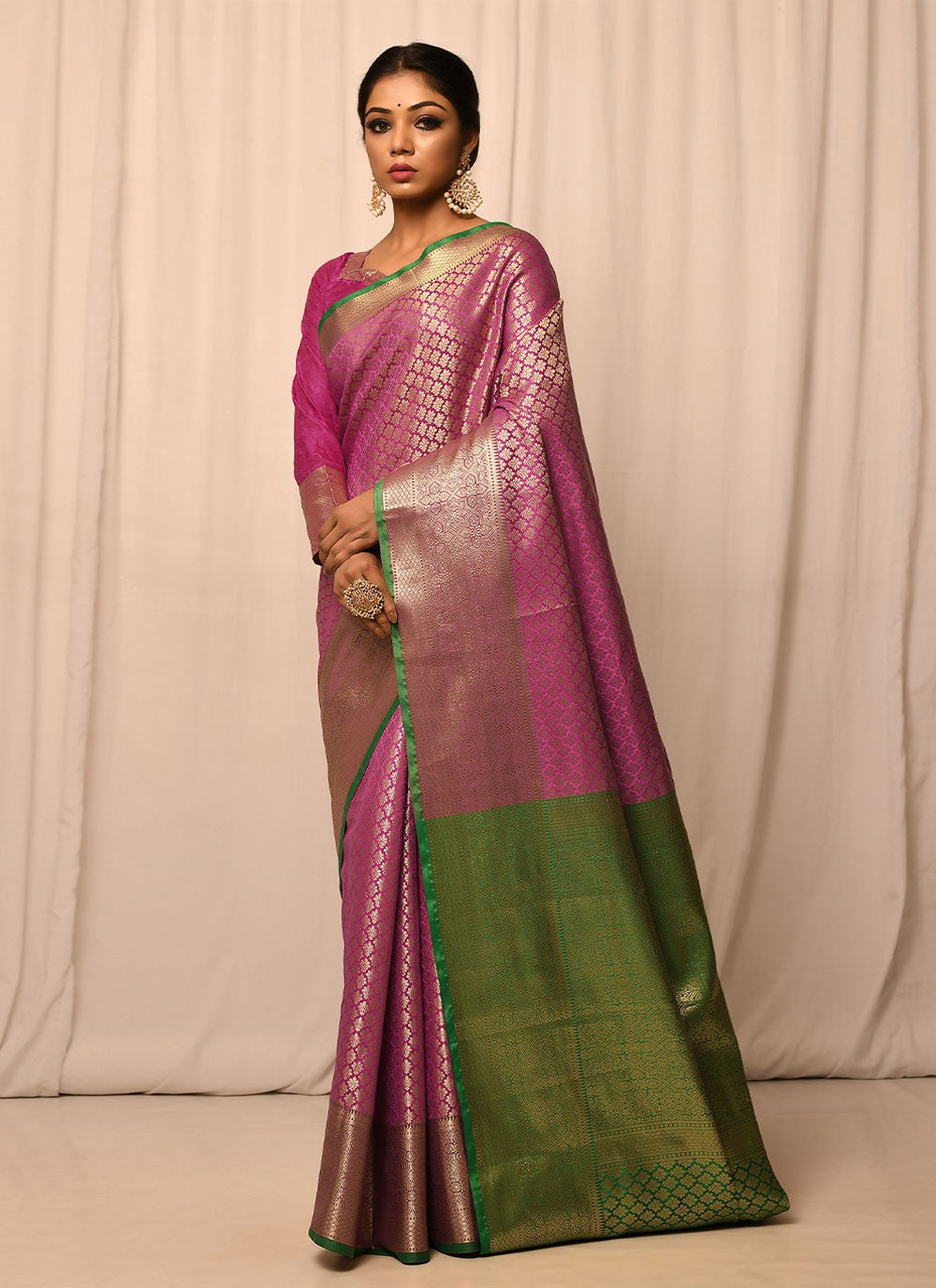 Traditional Embroidered Silk Saree - S1557