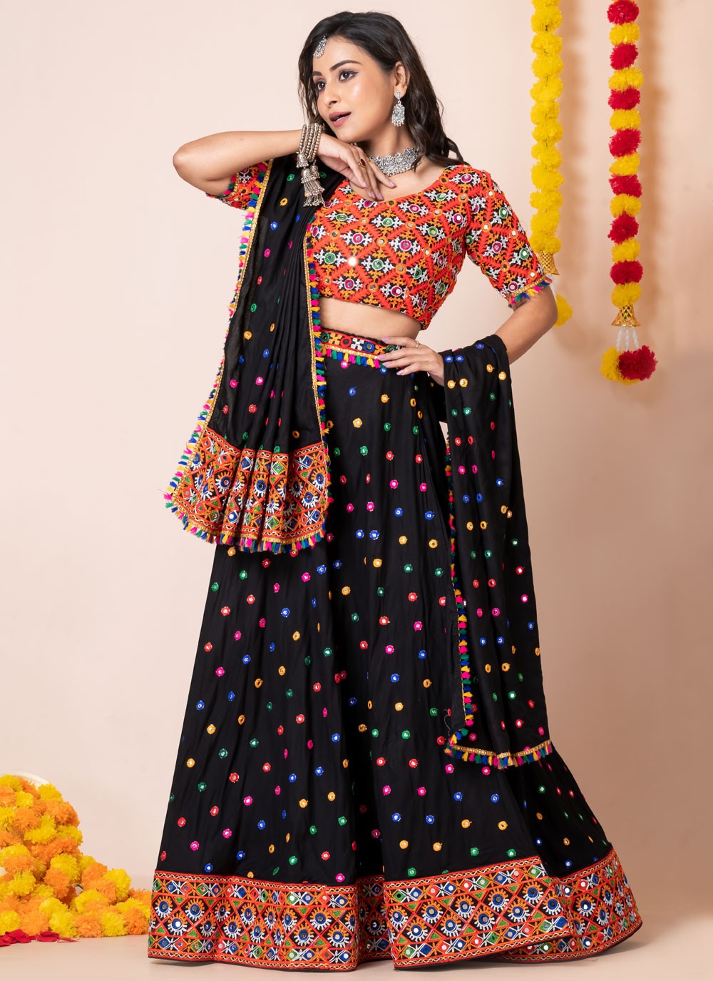 Lace Rayon A - Line Lehenga - L2193