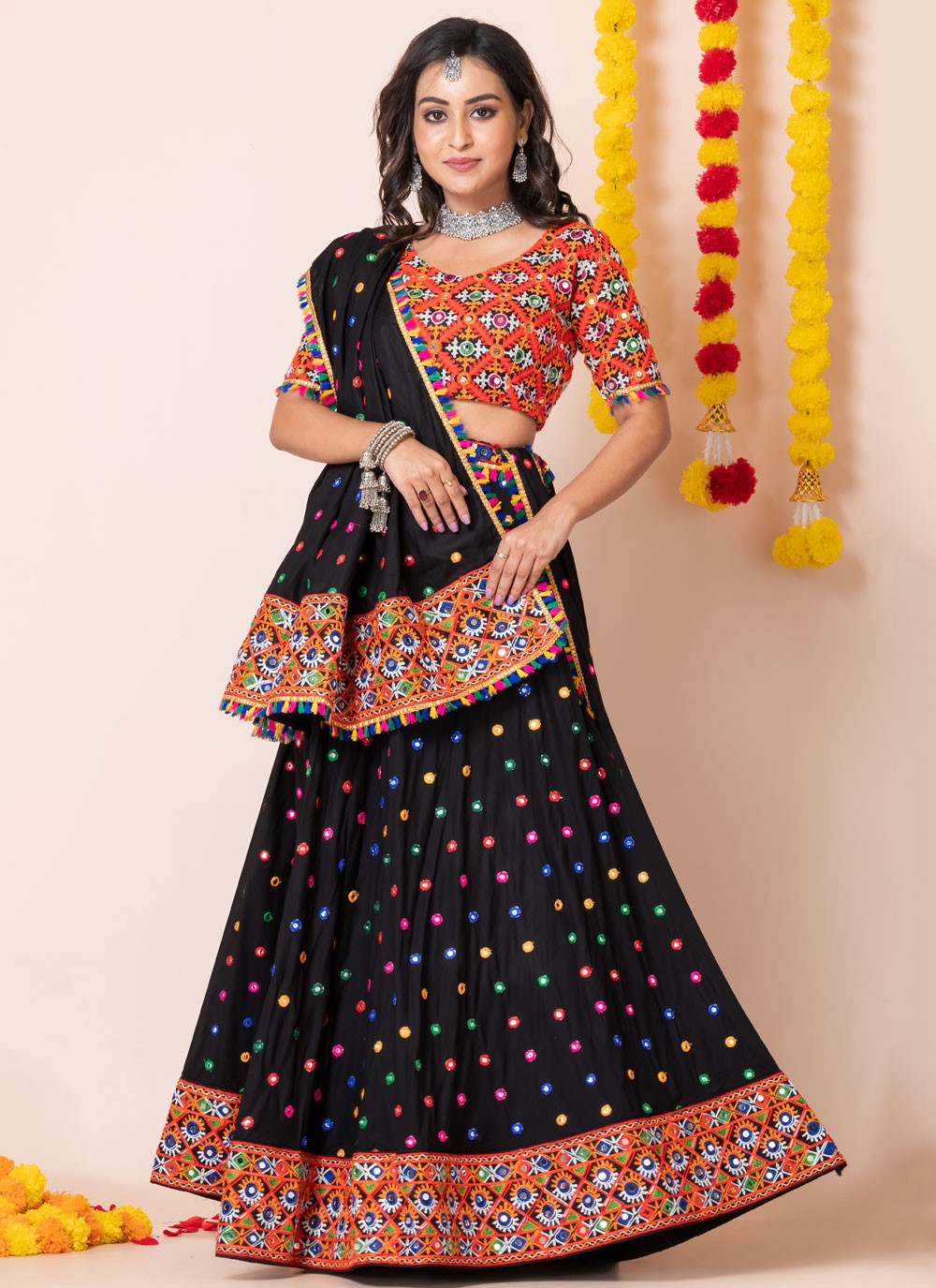 Lace Rayon A - Line Lehenga - L2193