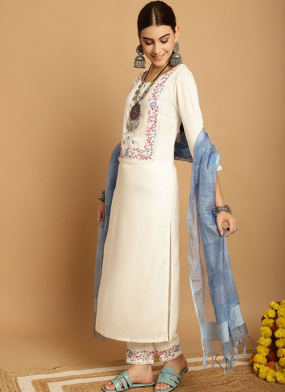 Chanderi Salwar Suit - T1907