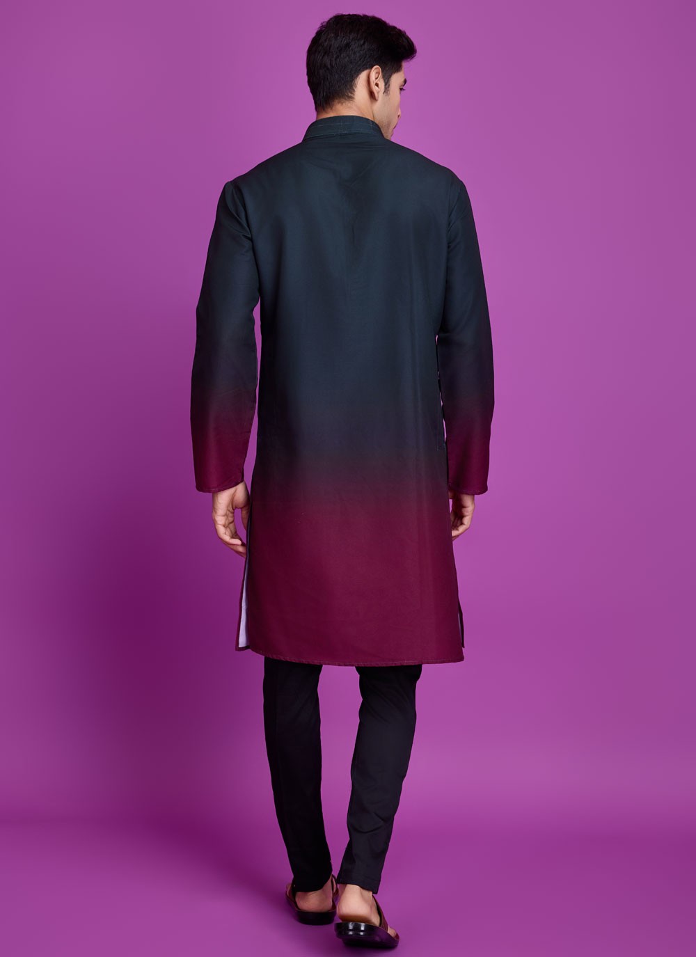 Mirror Rayon Maroon, Teal Kurta - M8312