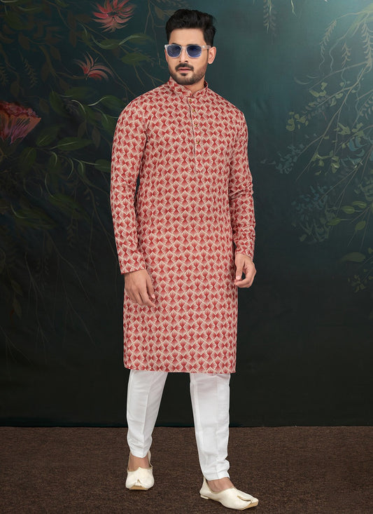 Embroidered Rayon Multi Colour Kurta Pyjama - M6577