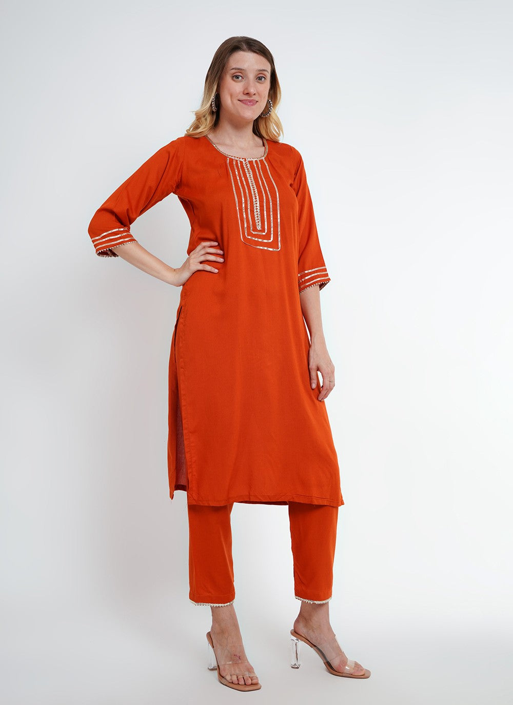 Rayon Pant Style Suit - T2968