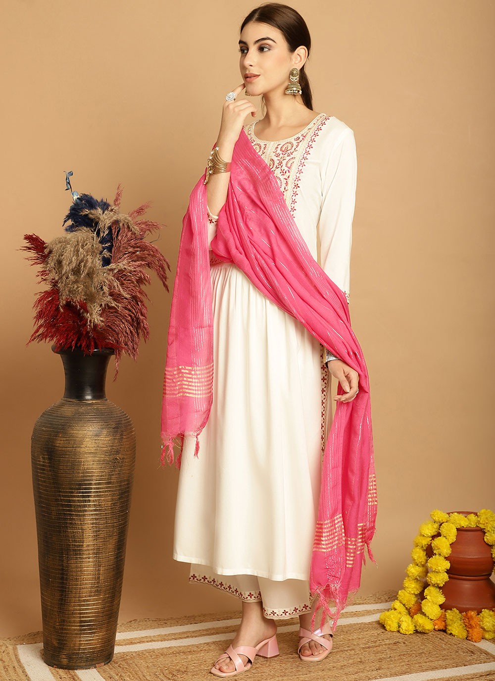 Chanderi Salwar Suit - T1907