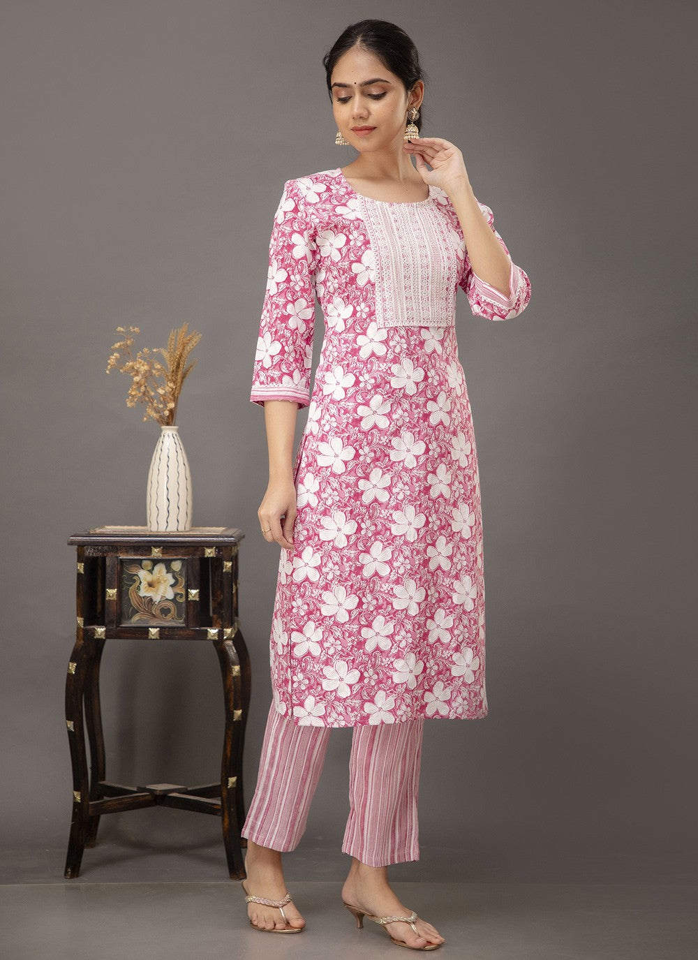 Cotton , Rayon Pant Style Suit - T1461