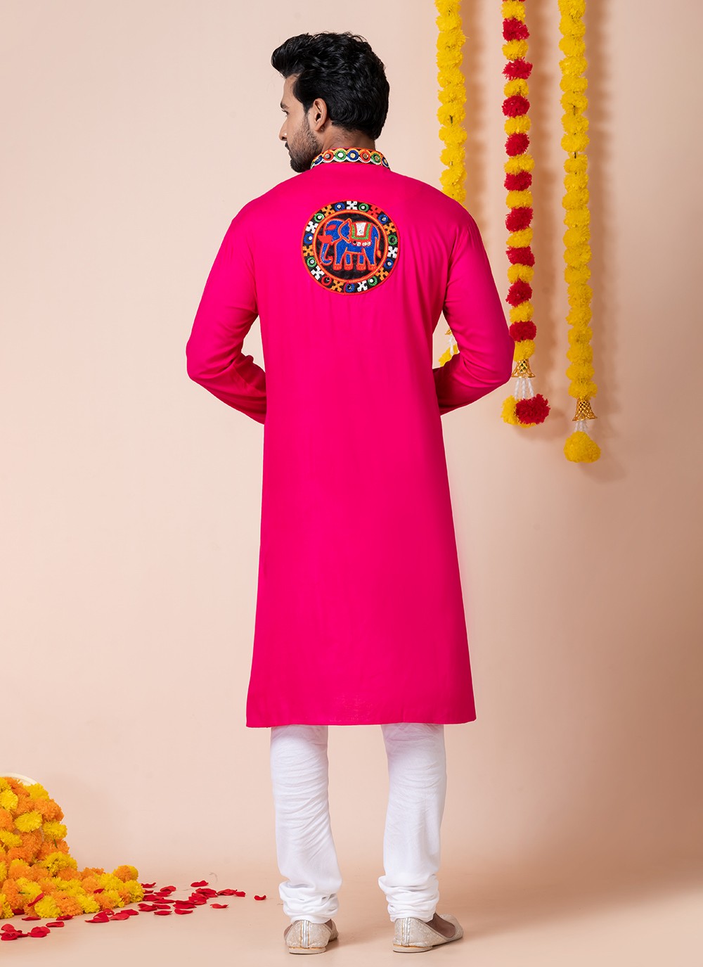 Lace Rayon Pink Kurta Pyjama - M8304