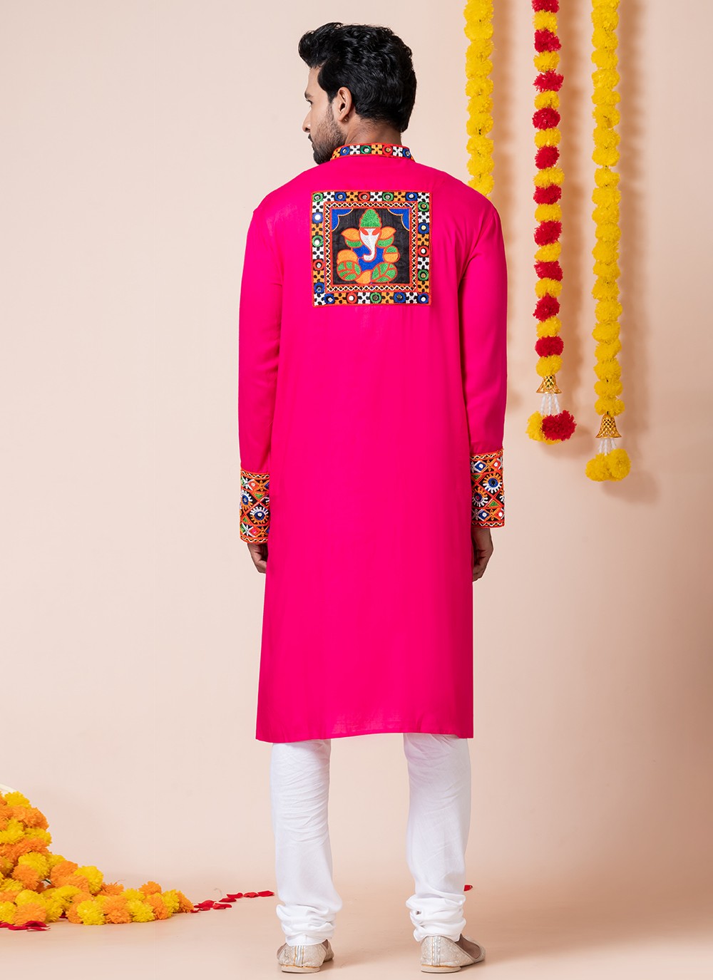 Lace Rayon Pink Kurta Pyjama - M8301