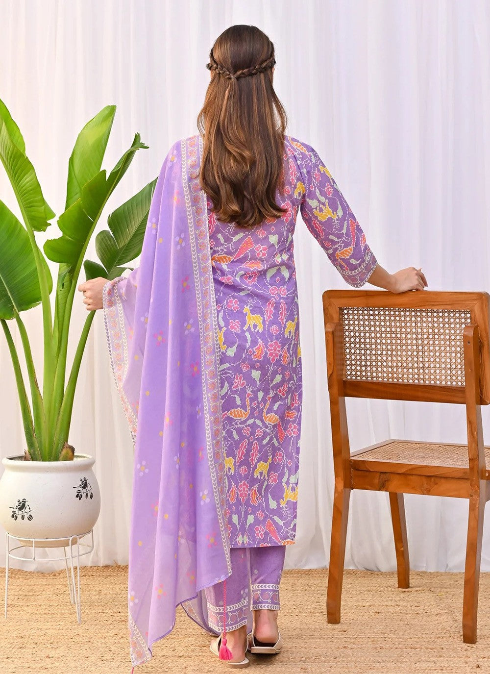 Embroidered Rayon Pant Style Suit - T4796