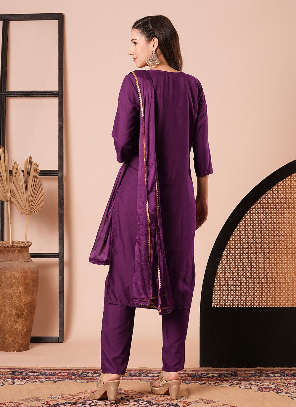 Chanderi Salwar Suit - T4168