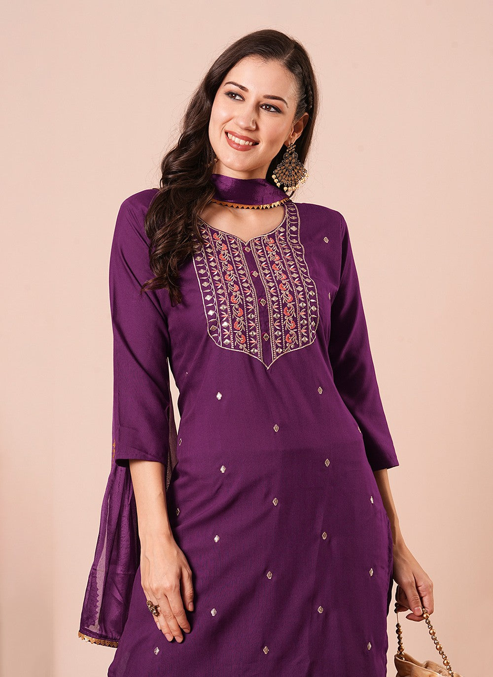 Chanderi Salwar Suit - T4168