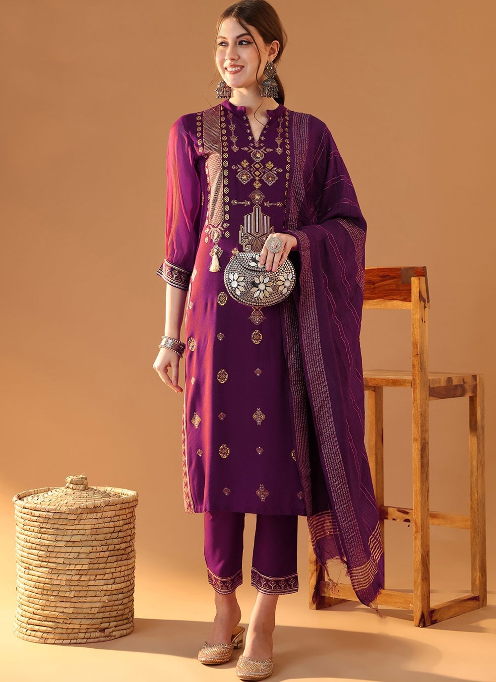 Silk Salwar Suit - T4215