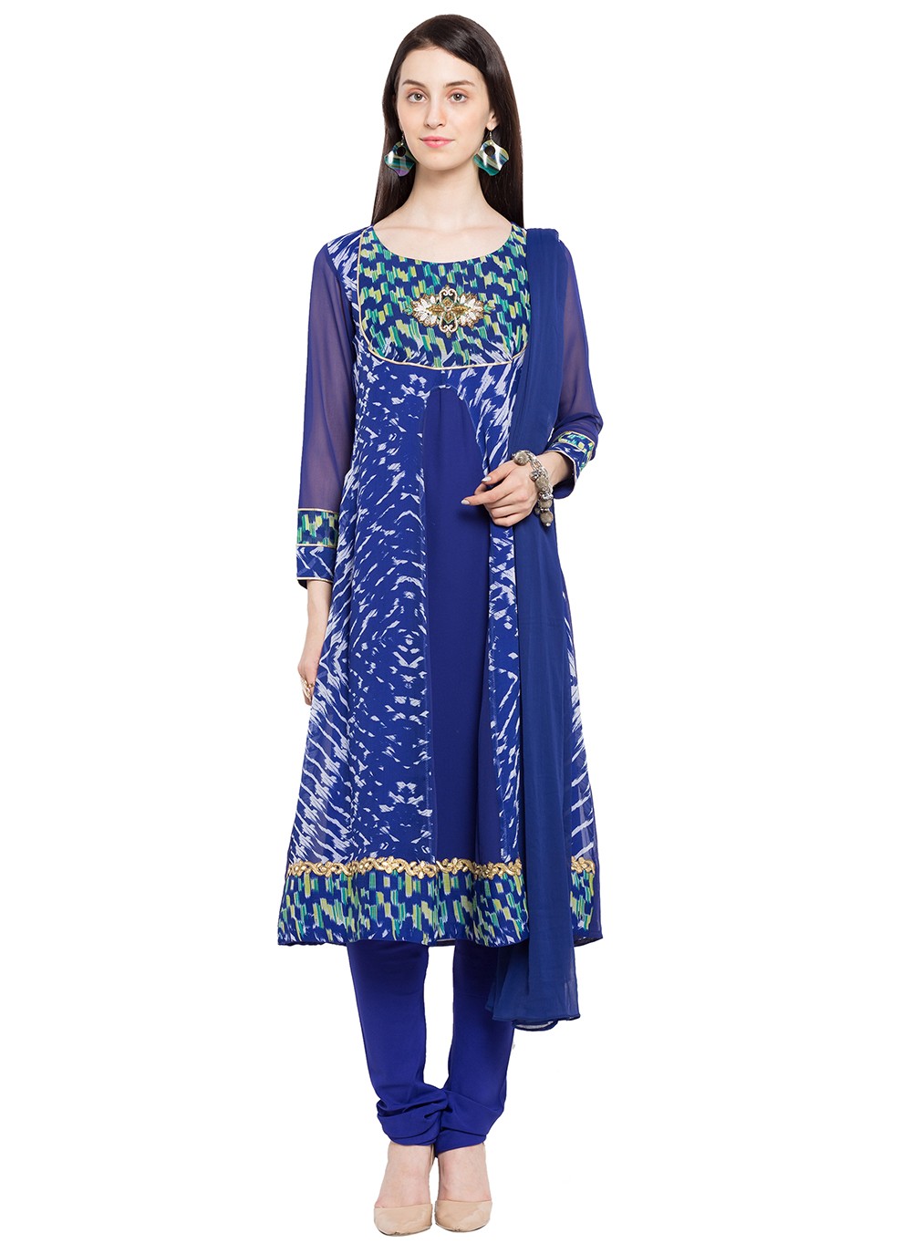 Faux Georgette Anarkali - T275