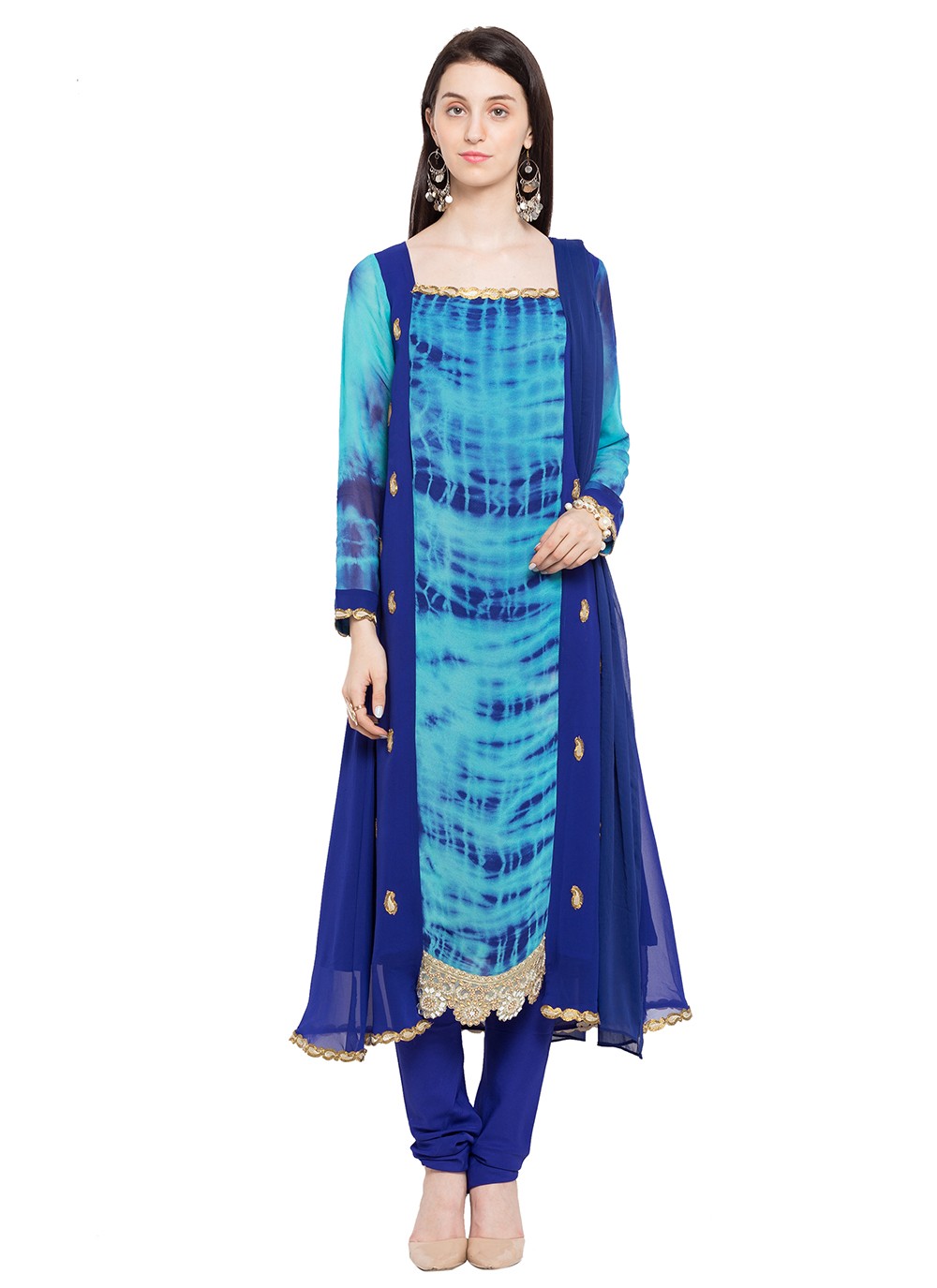 Faux Georgette Churidar Suit - T358