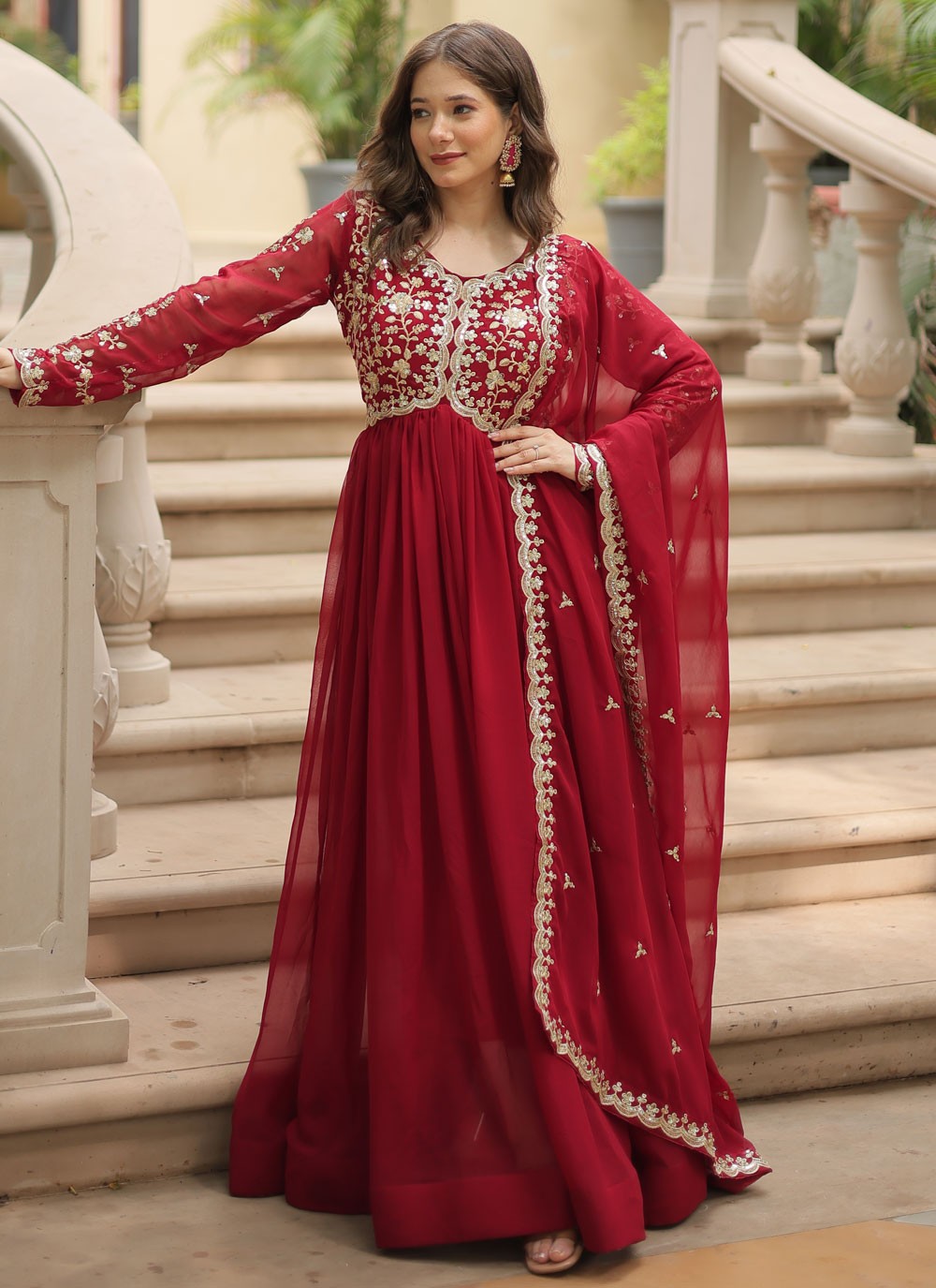 Faux Georgette Gown - G1596