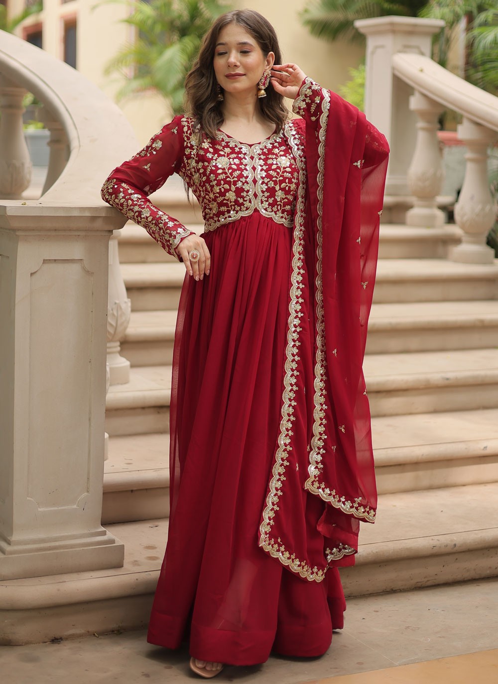 Faux Georgette Gown - G1596