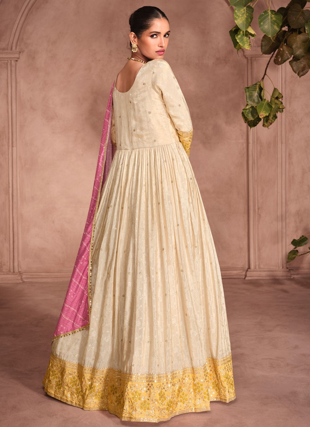 Jacquard Silk Gown - G1694