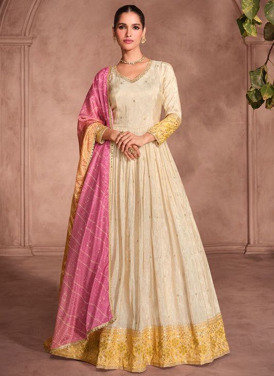 Jacquard Silk Gown - G1694