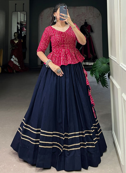 Lace Cotton Readymade Lehenga Choli - L2877