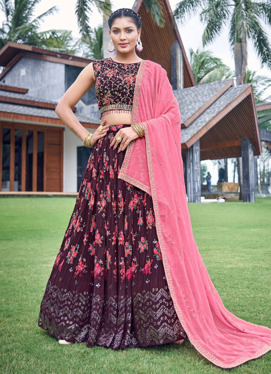 Digital Print Georgette Lehenga - L3086