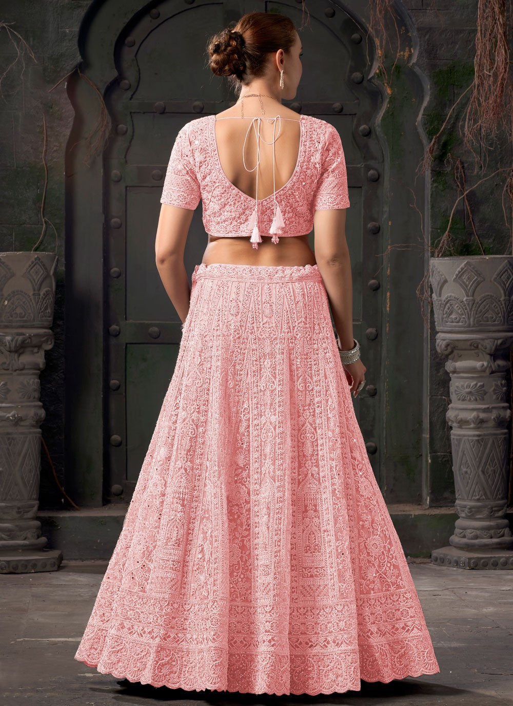 Embroidered Net Readymade Lehenga Choli - L2304