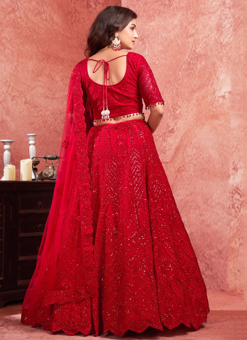 Embroidered Net Readymade Lehenga Choli - L2277