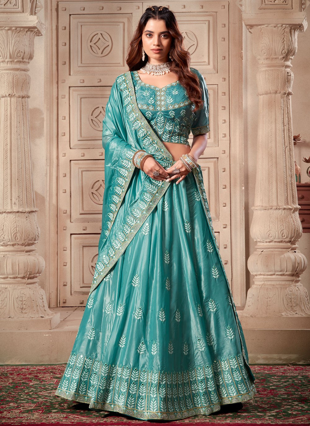 Embroidered Silk Readymade Lehenga Choli - L2269