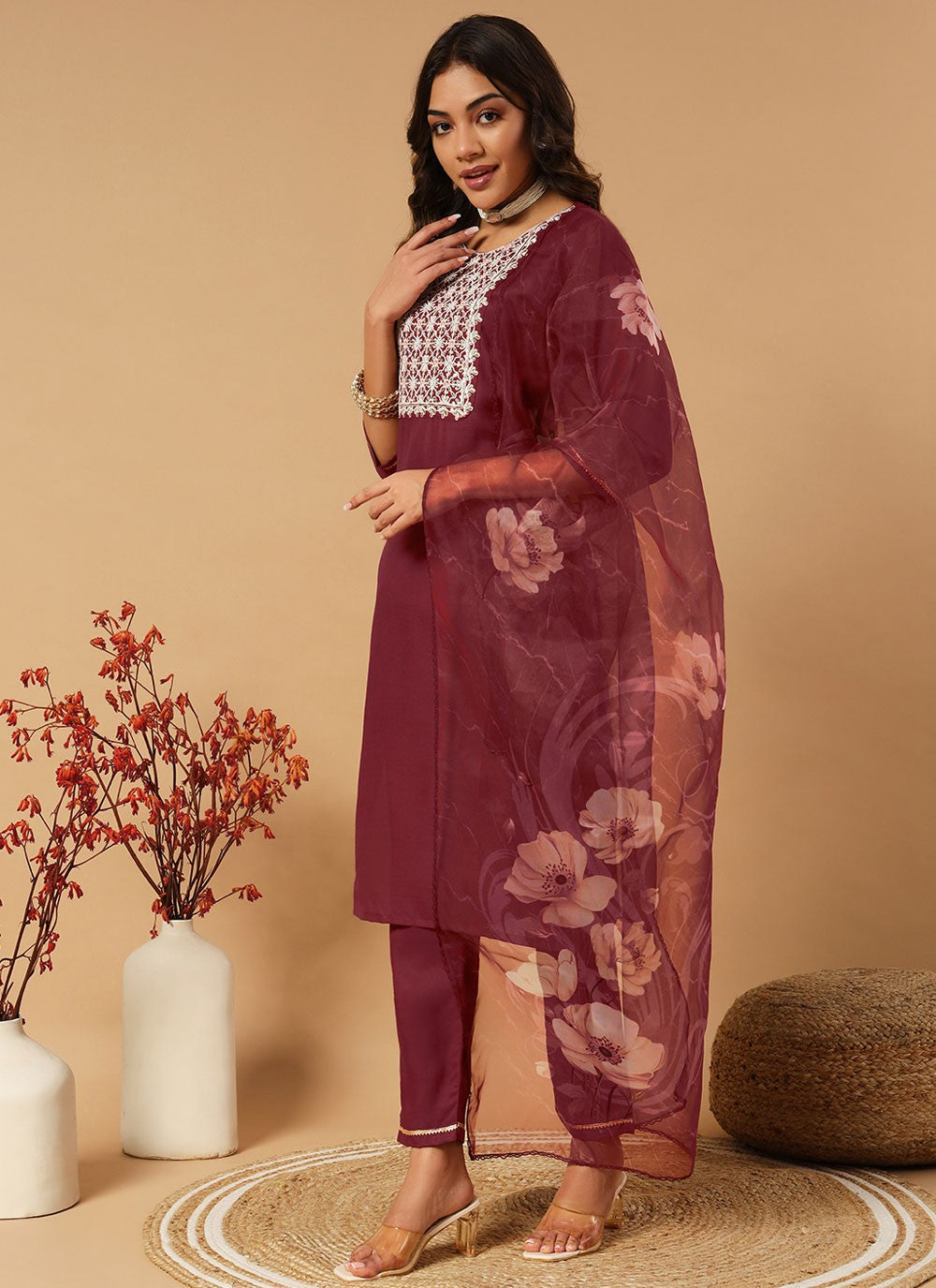 Embroidered Cotton Salwar Suit - T4622