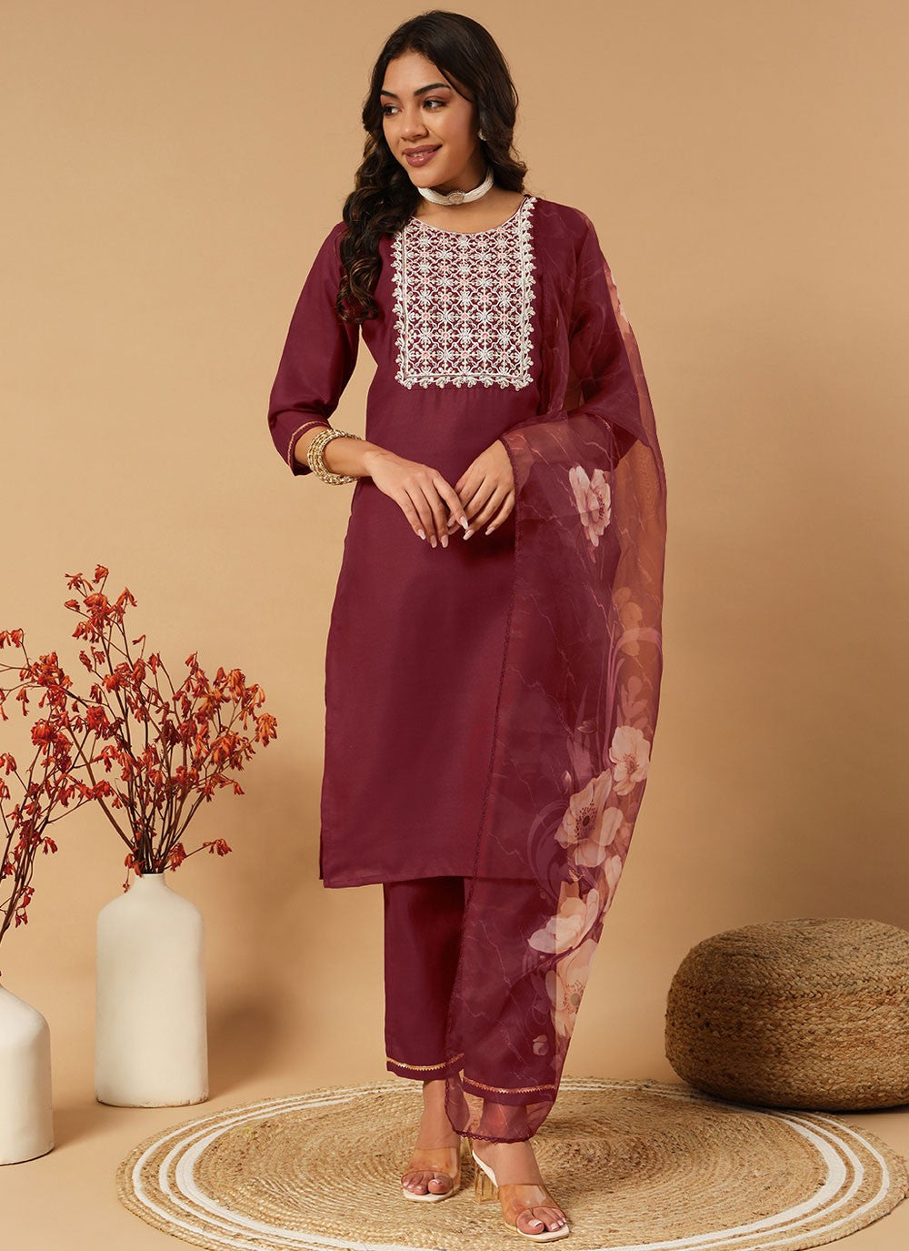 Embroidered Cotton Salwar Suit - T4622