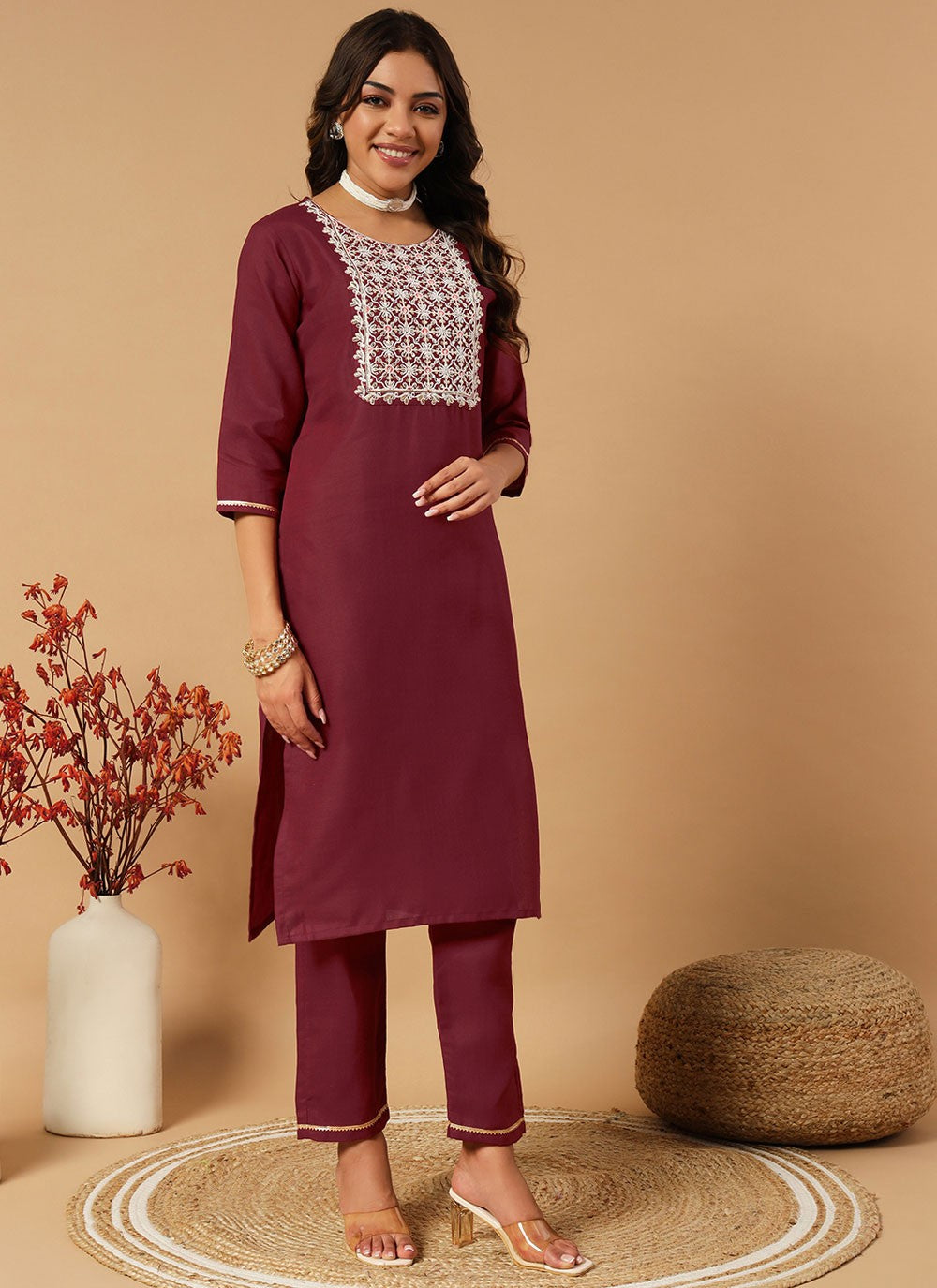 Embroidered Cotton Salwar Suit - T4622