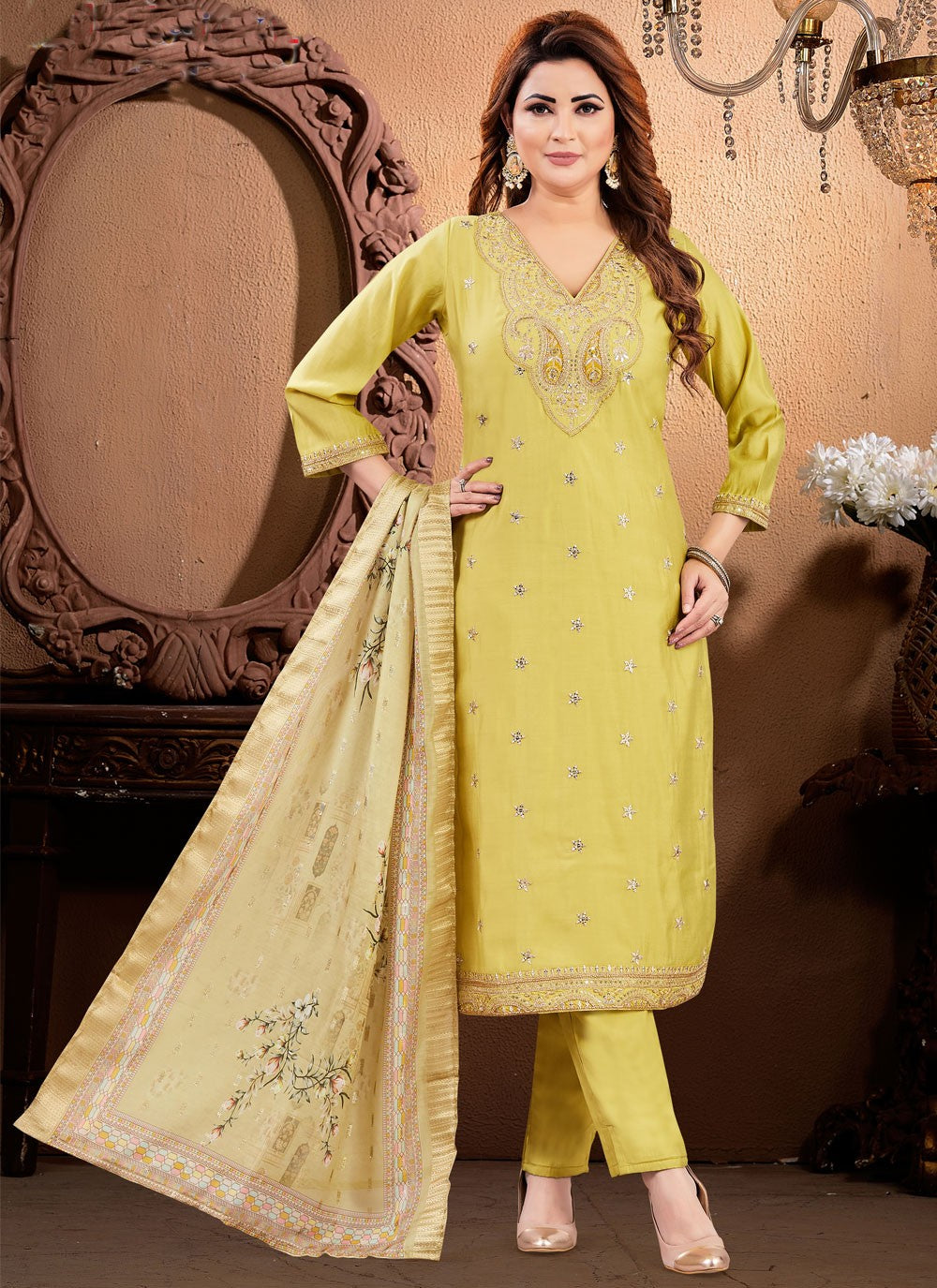 Silk Salwar Suit - T4116