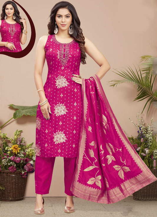 Embroidered Silk Salwar Suit - T4332