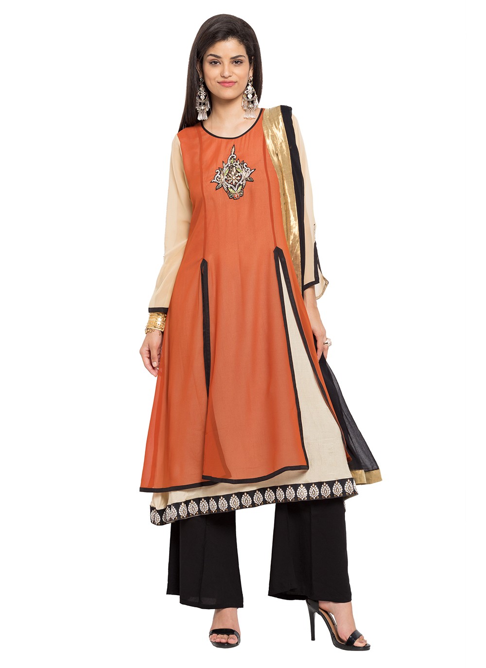 Faux Georgette Churidar Suit - T358