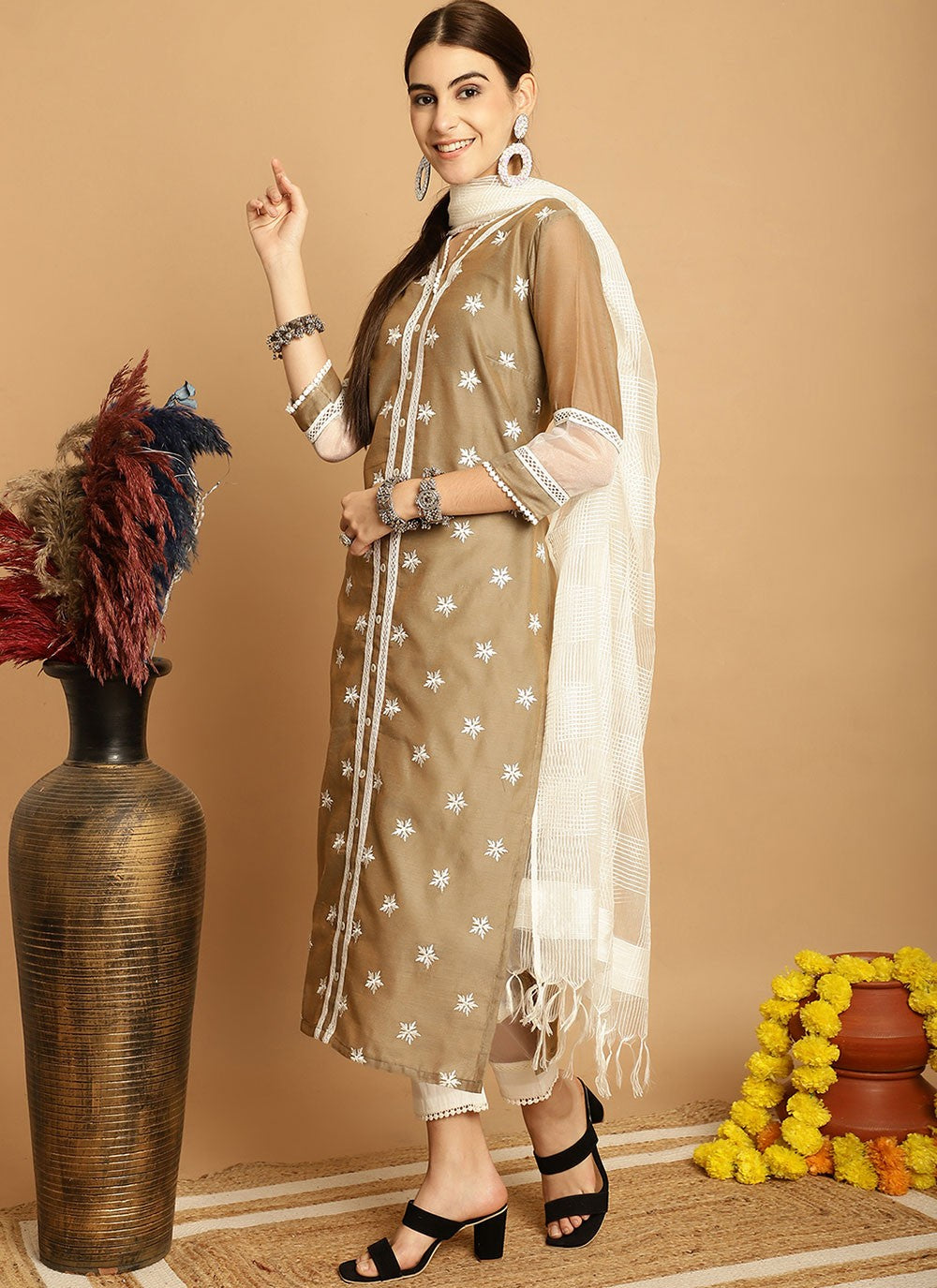 Chanderi Salwar Suit - T1907