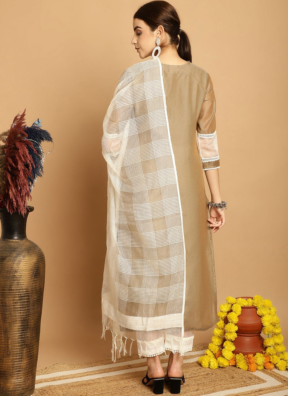 Chanderi Salwar Suit - T1907