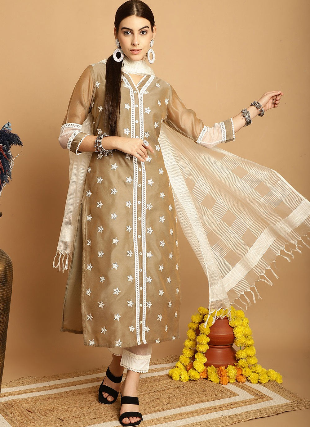 Chanderi Salwar Suit - T1907