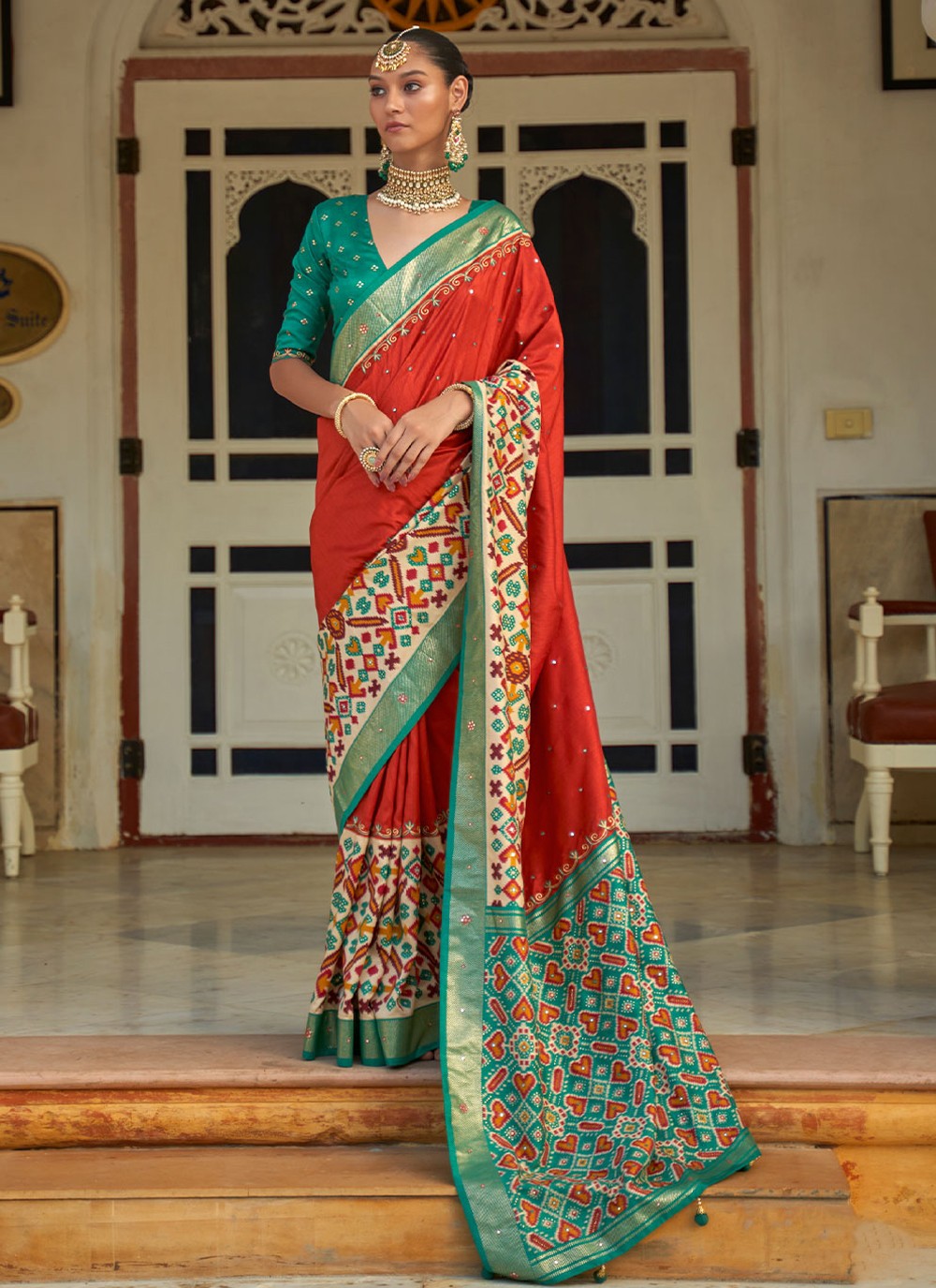 Classic Aari Work Patola Silk Saree - S1944