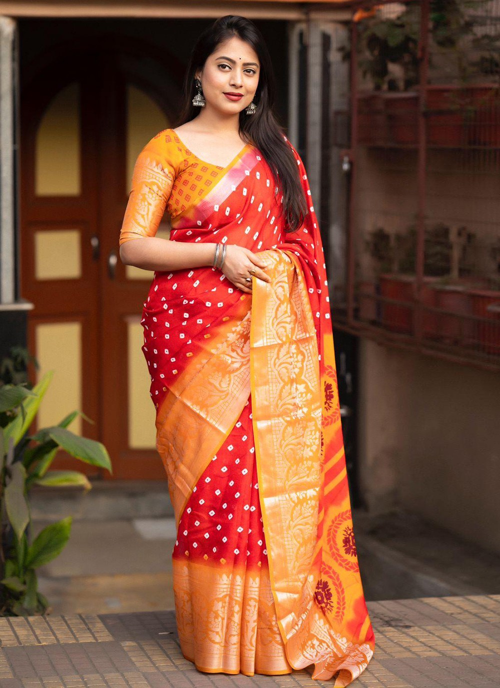 Classic Printed Cotton , Crepe Silk Saree - S5825