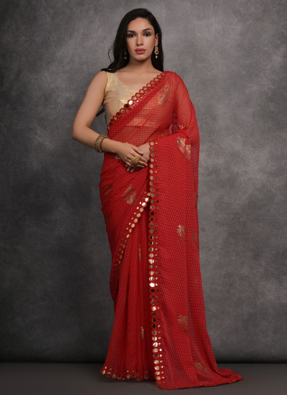 Trendy Border Work Georgette Saree - S4717