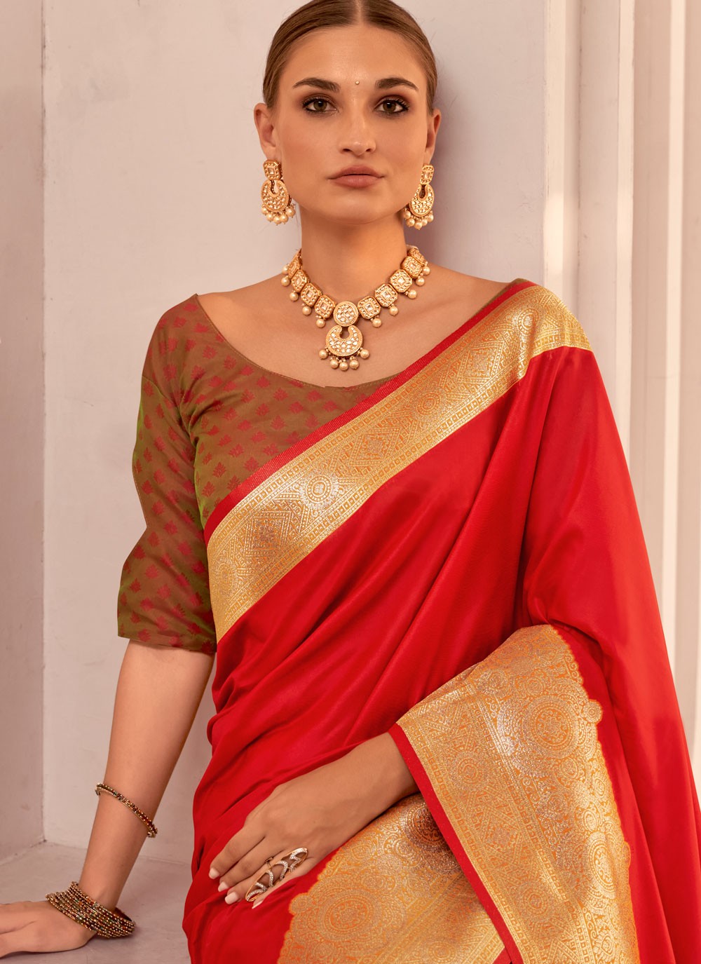 Classic Border Work Silk Saree - S9165