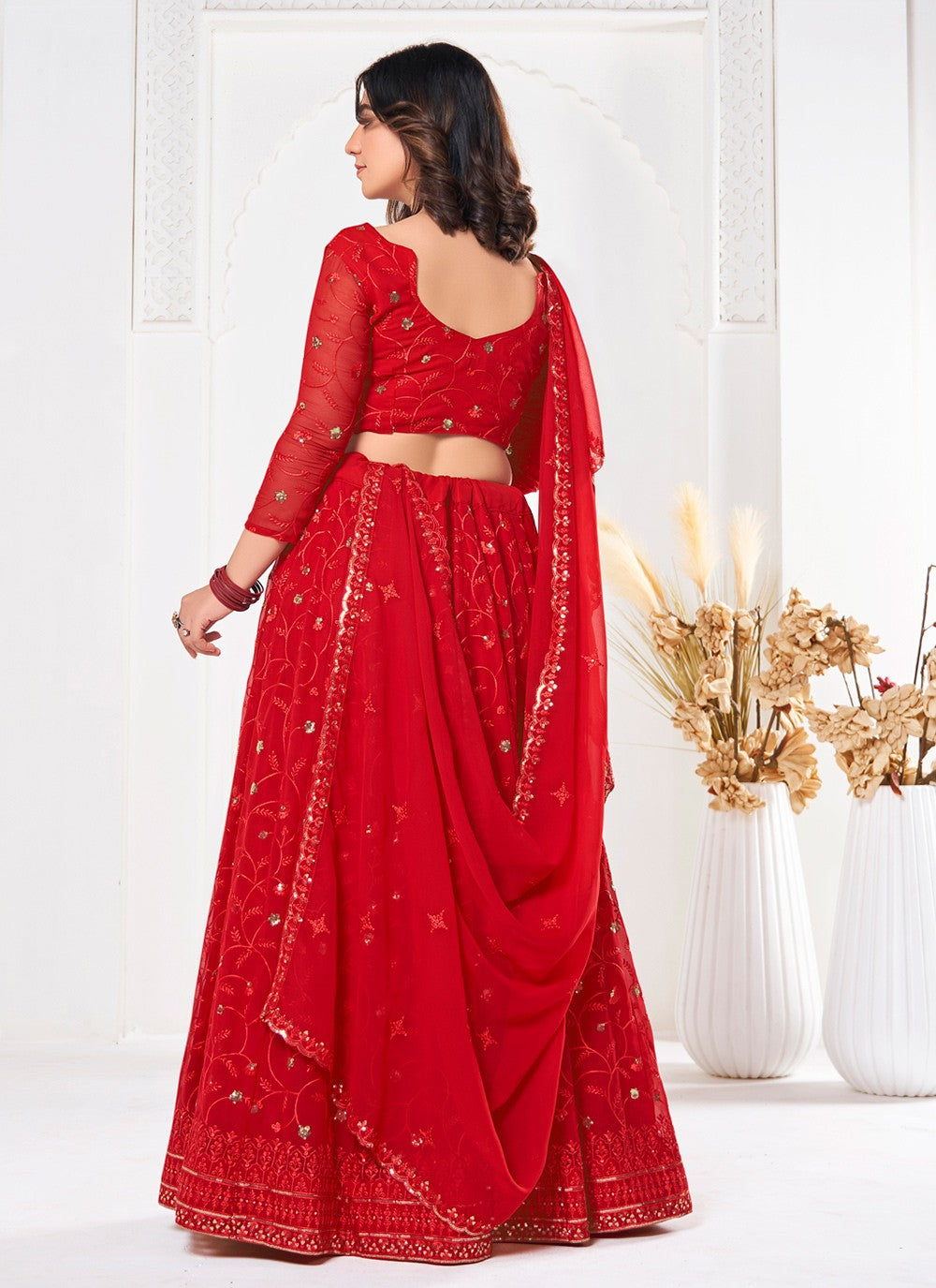 Embroidered Georgette A - Line Lehenga - L2294