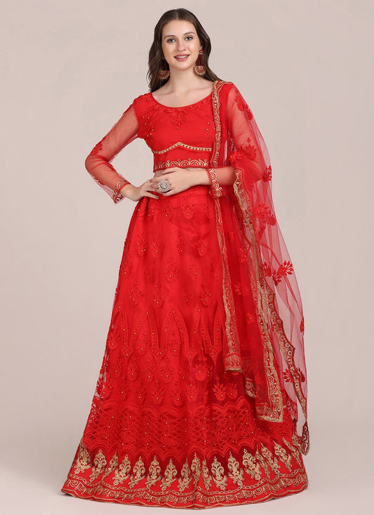 Embroidered Net A - Line Lehenga - L0625