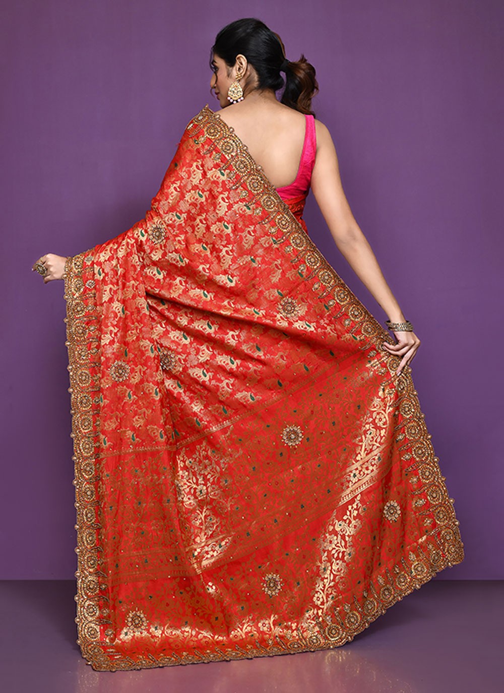 Classic Embroidered Shimmer Saree - S6521